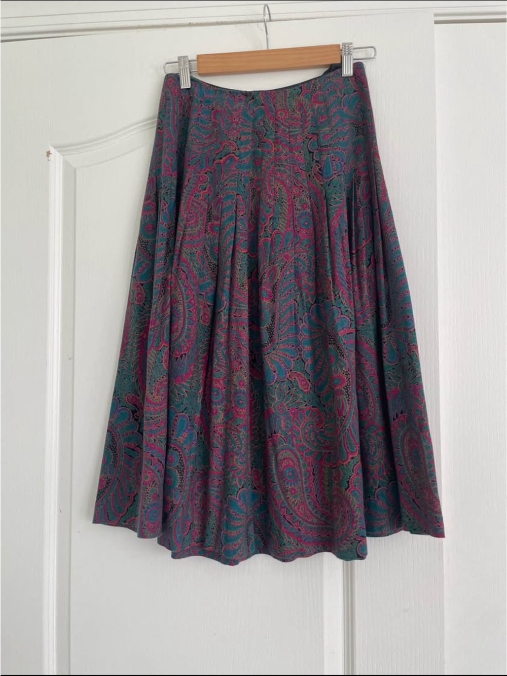 Paisley Circle Skirt in Teal and Magenta